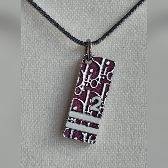Christian Dior Oblique Trotter Silver Plated Necklace - Picture 2 of 8
